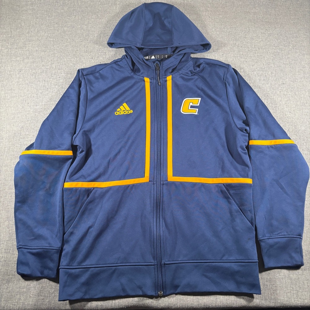Adidas Full Zip Hoodie Mens Large Blue Chattanooga Mocs Aeroready Jacket